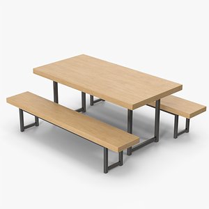 Dining Table And Stools 3D model