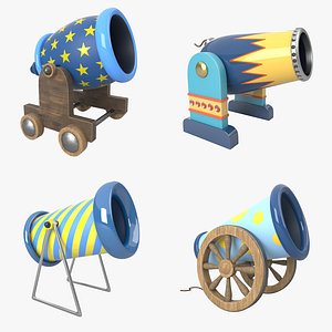 3D cartoon cannon pack model