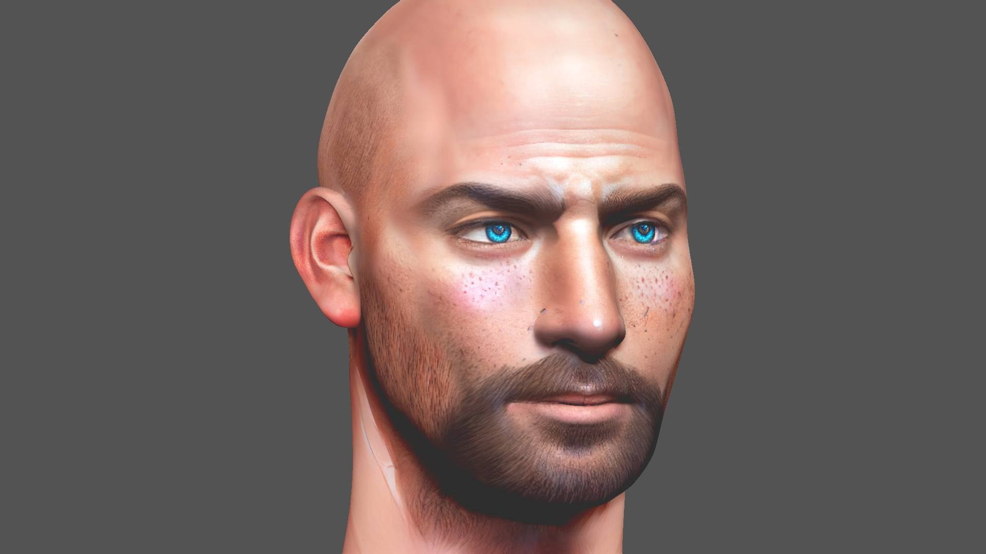 3D Male Head Realistic Perfect Head Low-poly 3D Model Game Ready Low ...