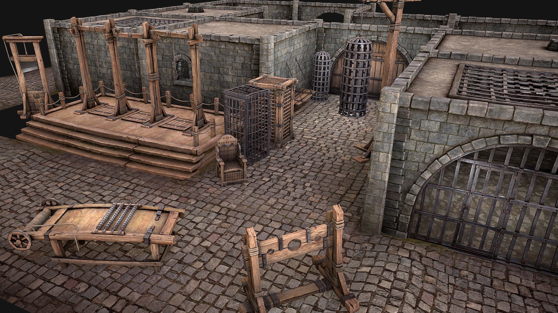 Medieval Prison Constructor Torture Room 3D model https://p.turbosquid.com/ts-thumb/jo/y5rQhm/EO/aaaprisonbigpack8/png/1674771010/1920x1080/fit_q87/092fcbbf16dc5b8731b2aa93babaaa24497673e1/aaaprisonbigpack8.jpg
