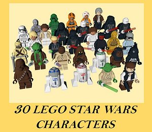 LEGO STAR WARS 30 CHARACTERS (low poly)