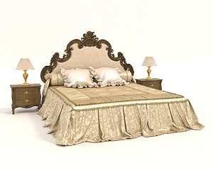 Classic European style Bed set 59 3D model