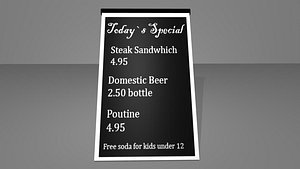 sandwhich board restaurant 3d model