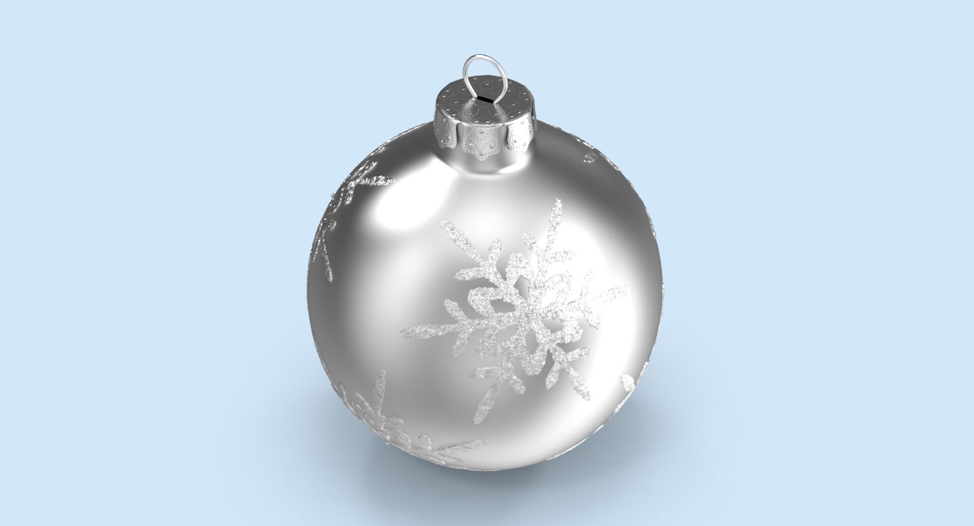 3d silver snowflake ornament