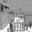 Farm and Shanty Village with People