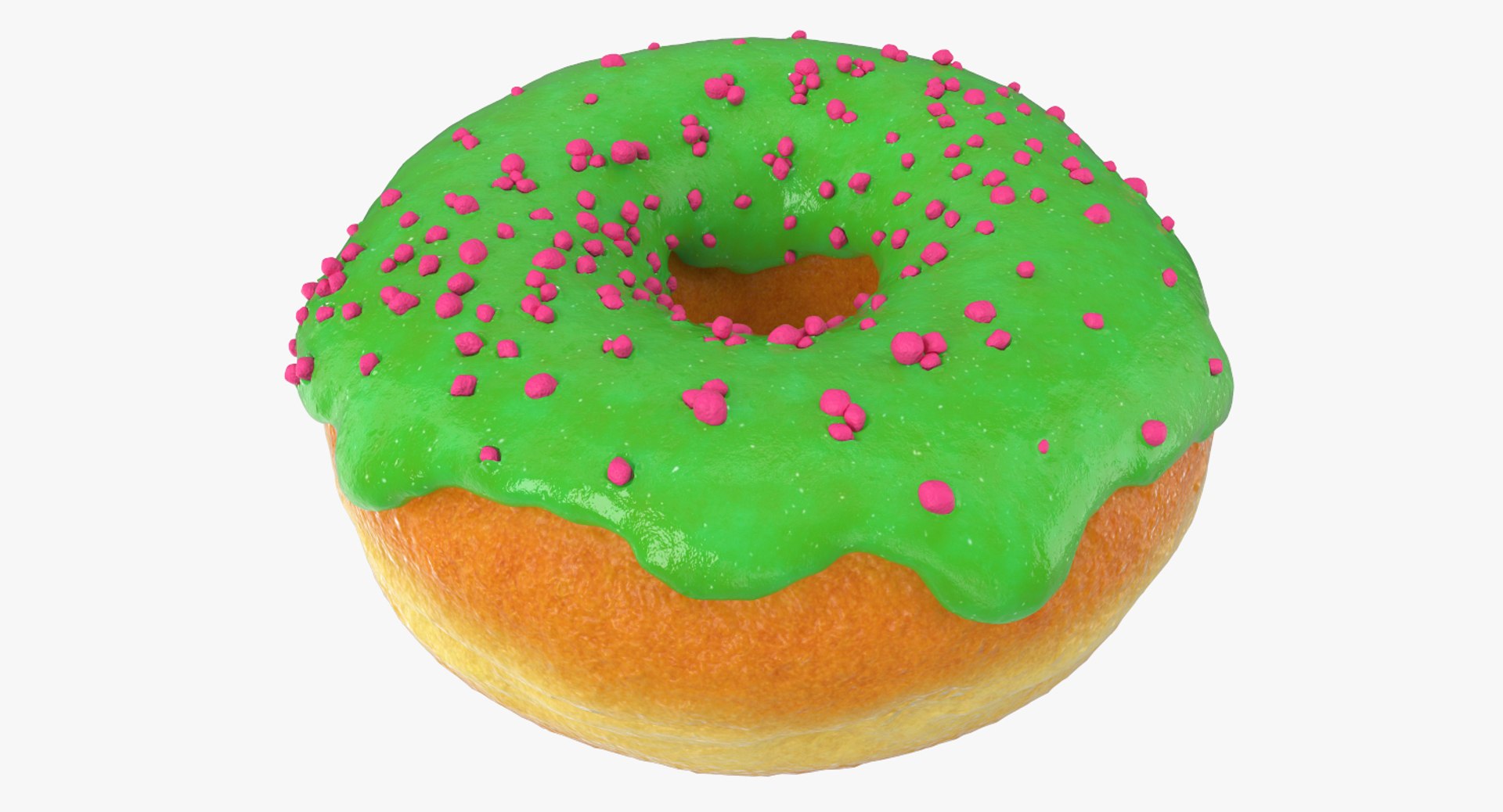 Green Tea Donut 3D model preview