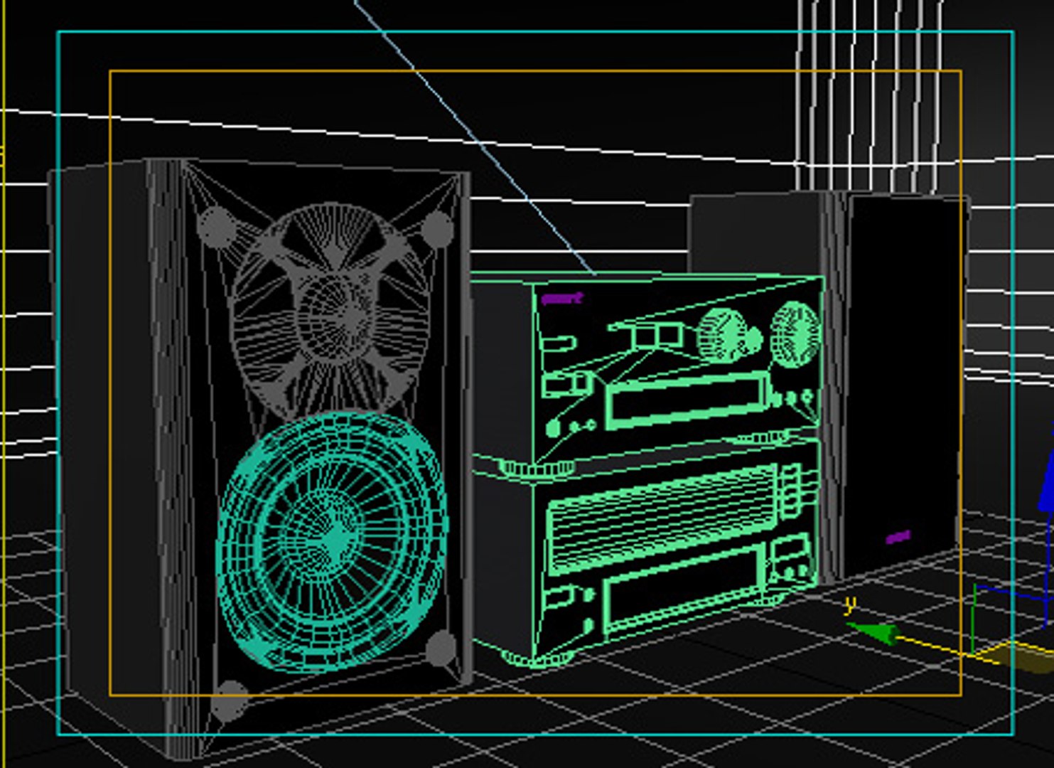 3d Stereo Speakers Model