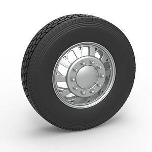 Diecast Front custom wheel of semi truck Version 9 Scale 1 to 25 3D