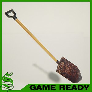 Low Poly Short Spade Shovel
