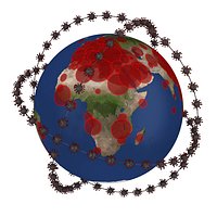 Earth Sourrounded By Virus Coronavirus Sars CoV-2 01