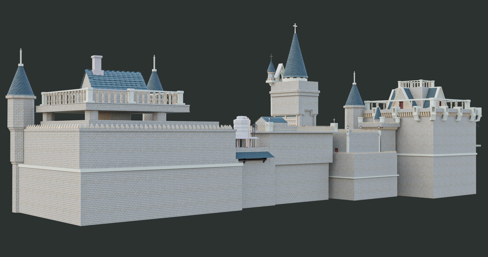 Castle With PBR Unity Unreal Engine V-Ray Arnold Textures Included 3D ...