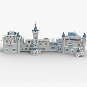 Castle With PBR Unity Unreal  Engine V-Ray Arnold Textures Included 3D model
