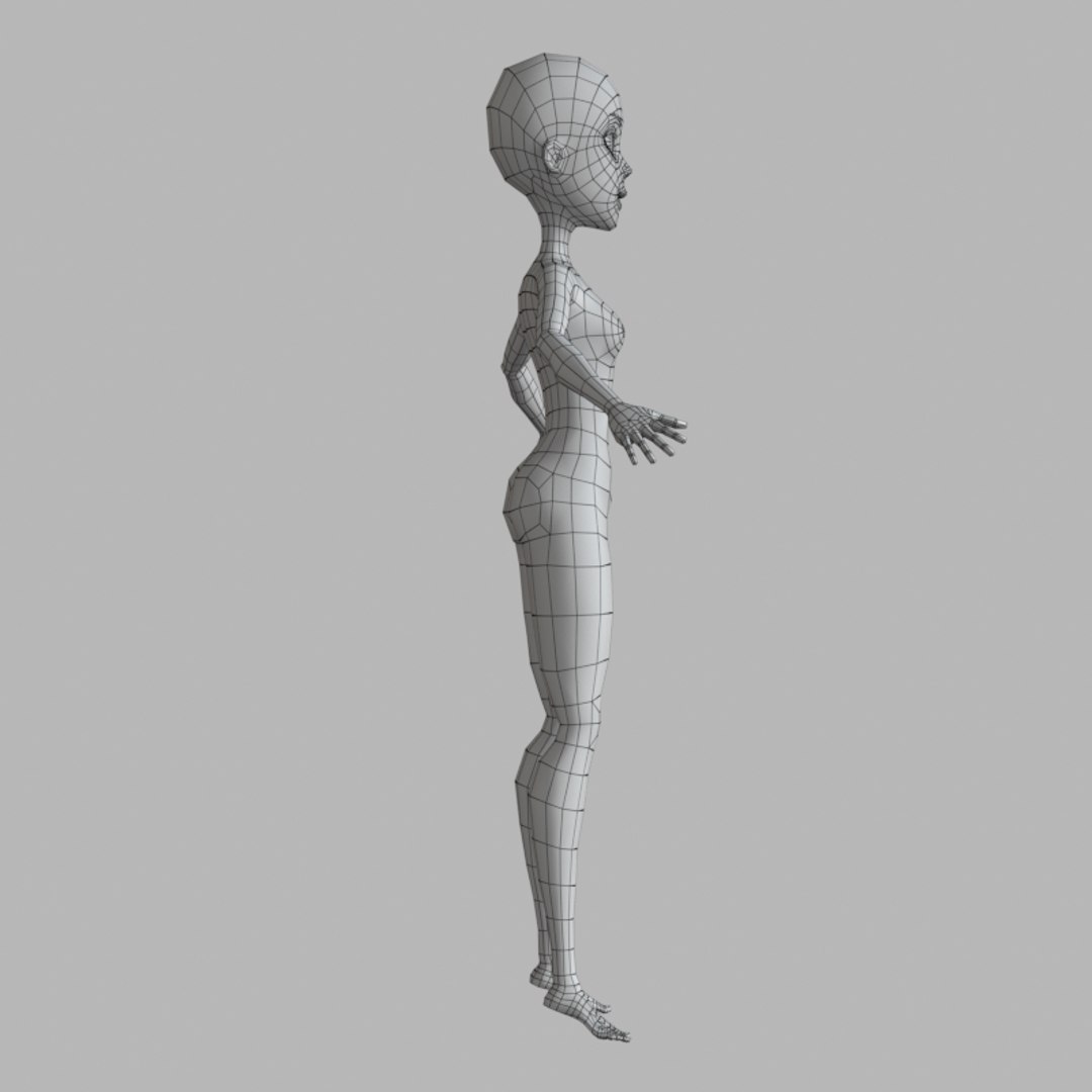 Cartoon character girl rig model - TurboSquid 1286750