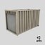 16ft Container With Roll-Up Door - White 3D model