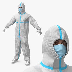 Character in Disposable Protective Clothing for Factories model
