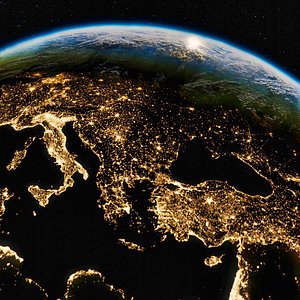 Model of a planet Earth in space