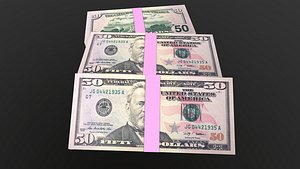 50 Dollar Note Bundle 3D
