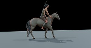3D advanced horse rigged female model