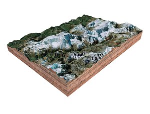 3D model Annapurna Mountain Range Nepal