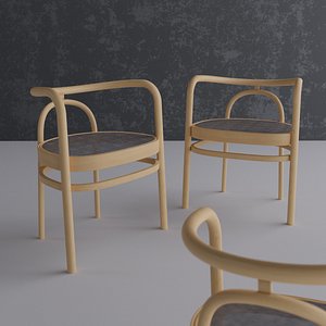 Wooden Chair with Fabric Seat