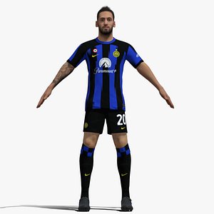 T-Pose Rigged Hakan Calhanoglu Inter Milan 3D