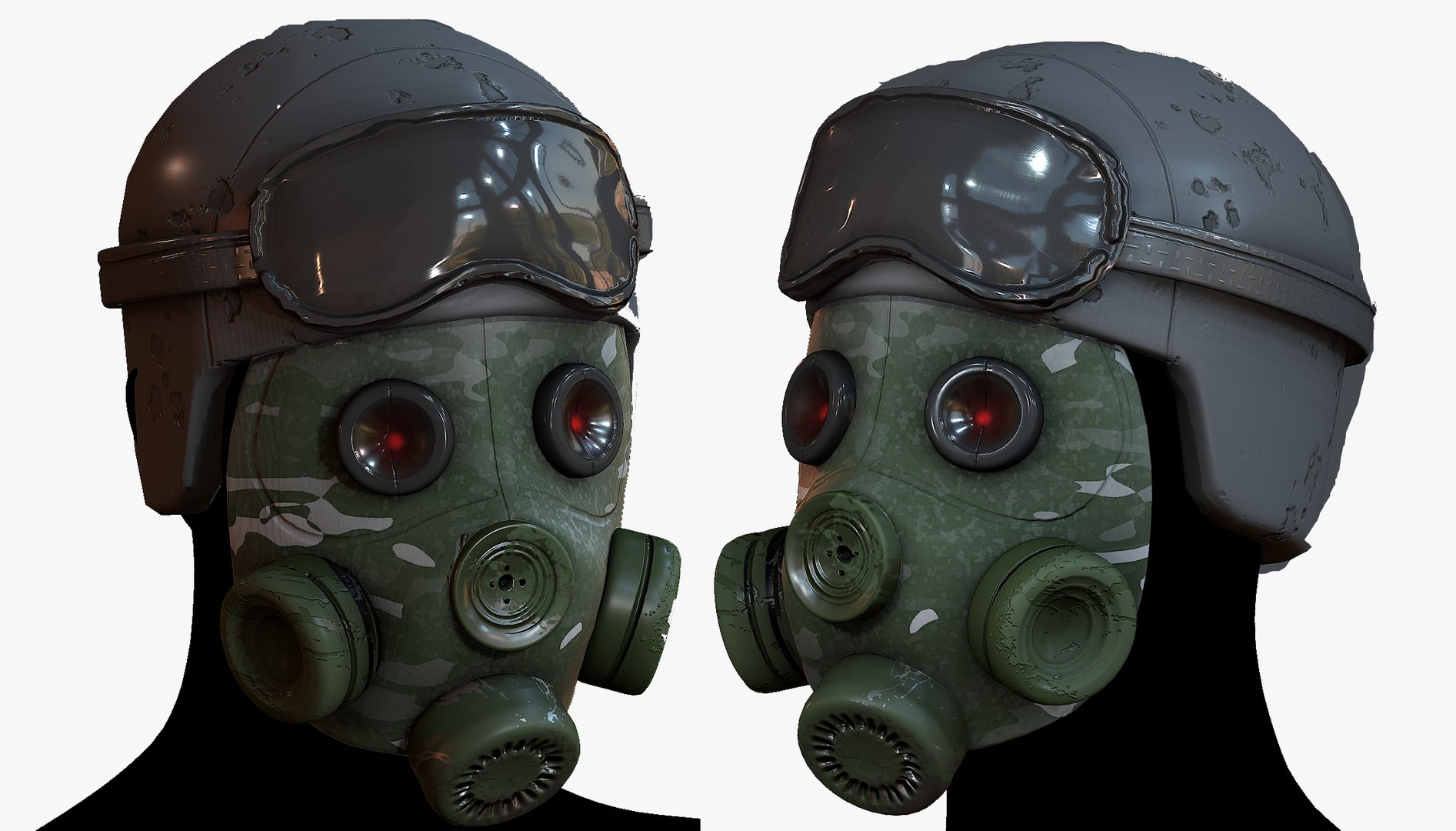 防毒面具呼吸器科幻未来派 3d 模型3d模型