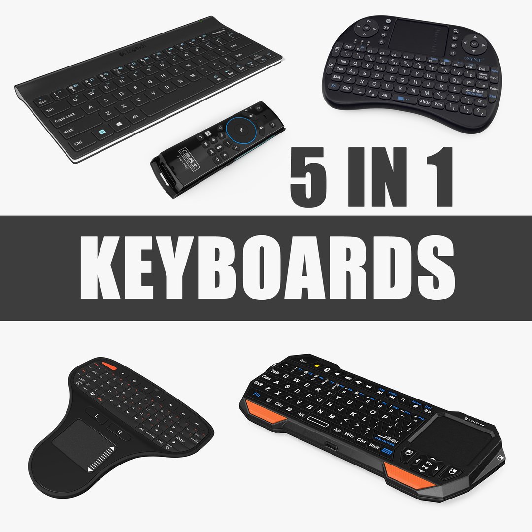 Portable Mini Keyboards 3D Models Collection 3D model preview
