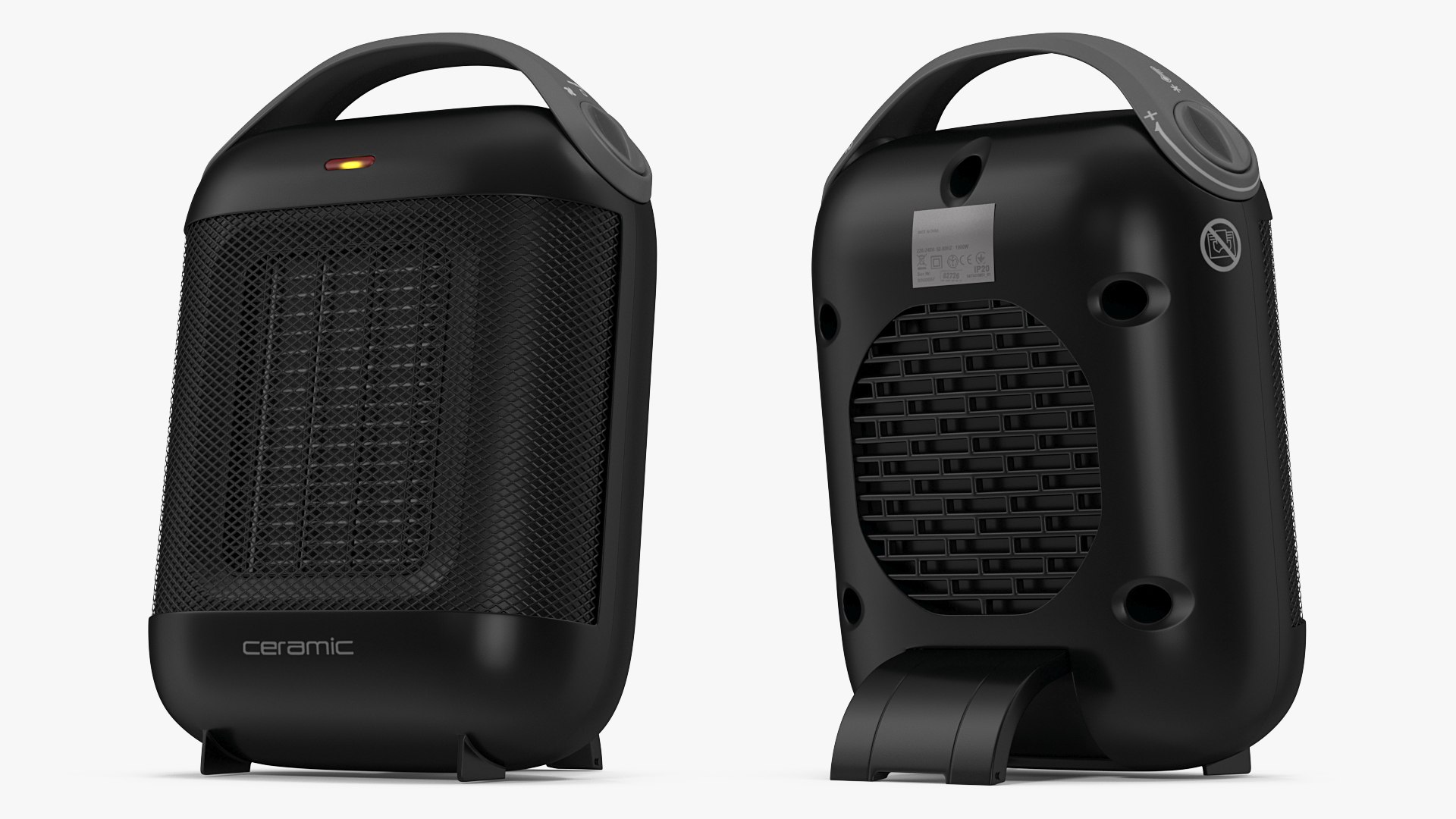 Compact Ceramic Heater Black 3D model preview