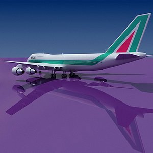 b 747 alitalia 3d model