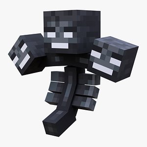 Minecraft Wither Boss Rigged 3D Model Game Ready 4K PBR STEMCell 3D model