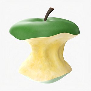 Bitten apple green 3D model
