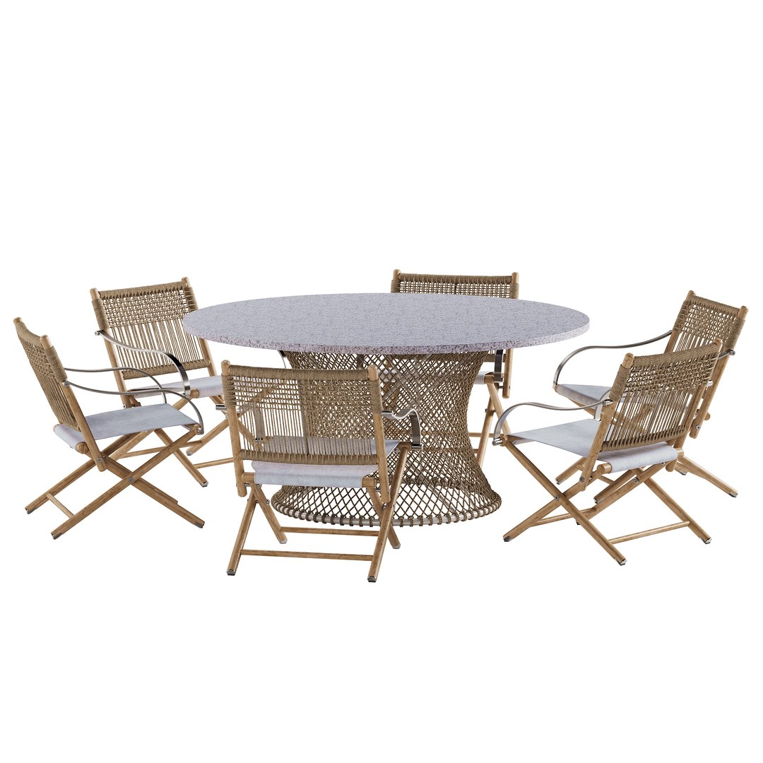 3D Flexform Lauren Chair Oasis Table Set Model - TurboSquid 2279986