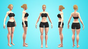 3D Mia - Female Base Mesh - Cartoon Character