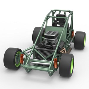 Diecast Pavement Sprint car Base Scale 1 to 25 3D model