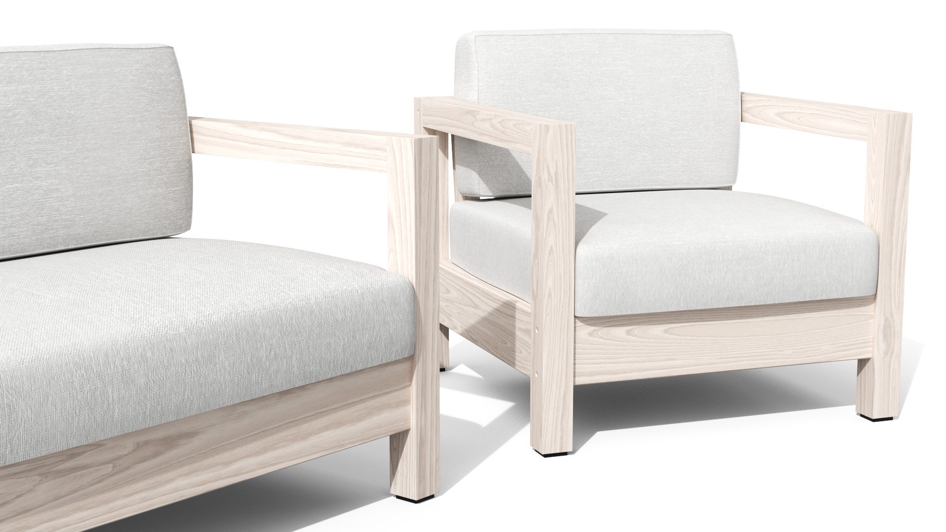 Arca Driftwood Gray Sofa Set 3D Model TurboSquid 1716526