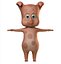 3d pig character cartoon model