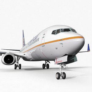 3D United Airlines Boeing 737 with Cockpit and Cabin Rigged for Cinema 4D