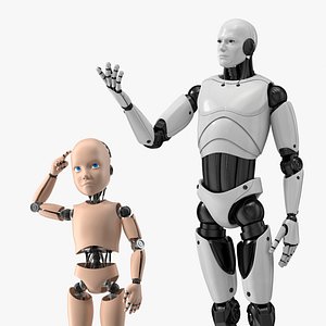 3D Humanoid Robots Adult and Child Collection