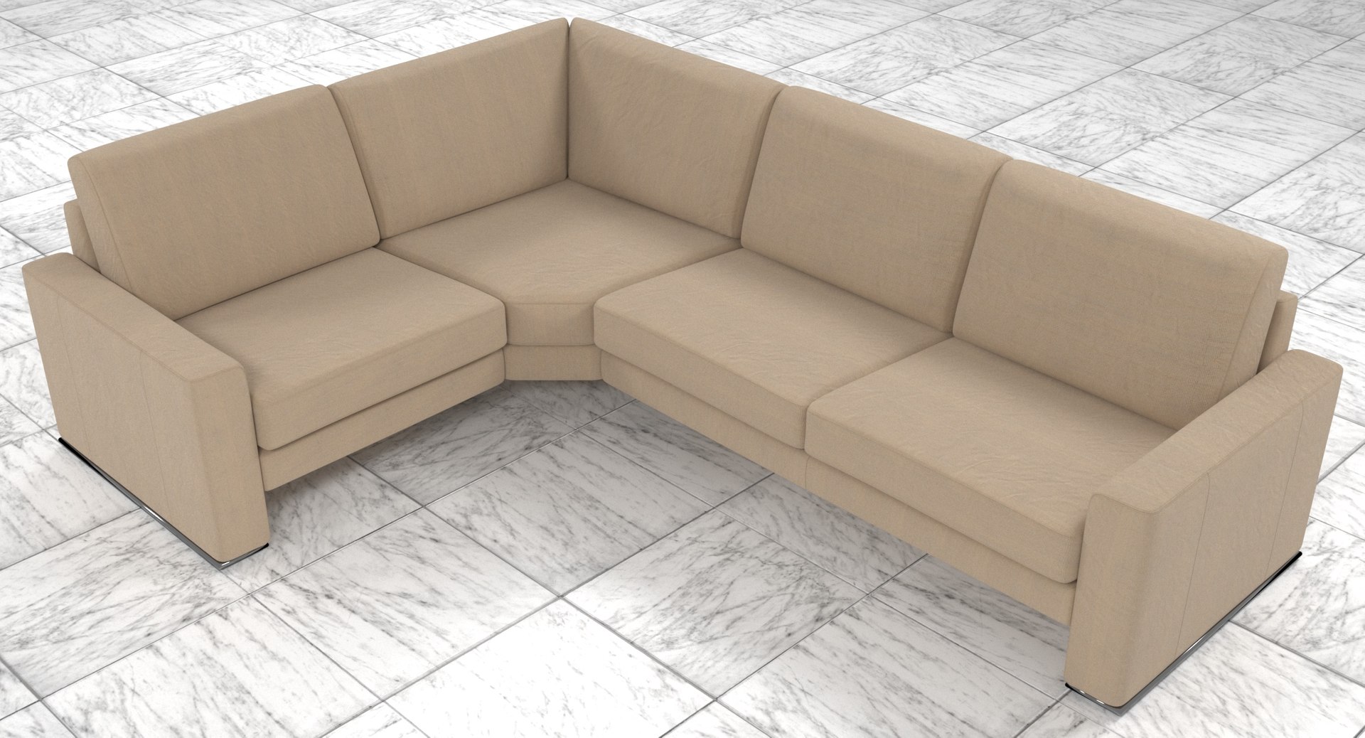 模块化沙布转角 4 座沙发(1)3d模型