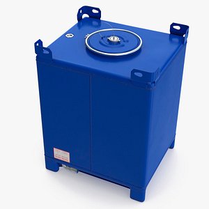 350 Gallon Stainless Steel IBC Container Blue