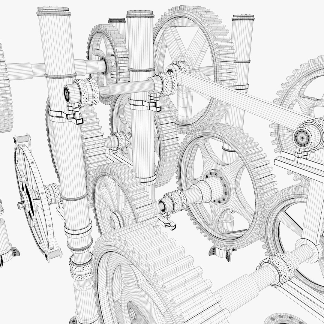 3D Gear Mechanism - TurboSquid 1550551