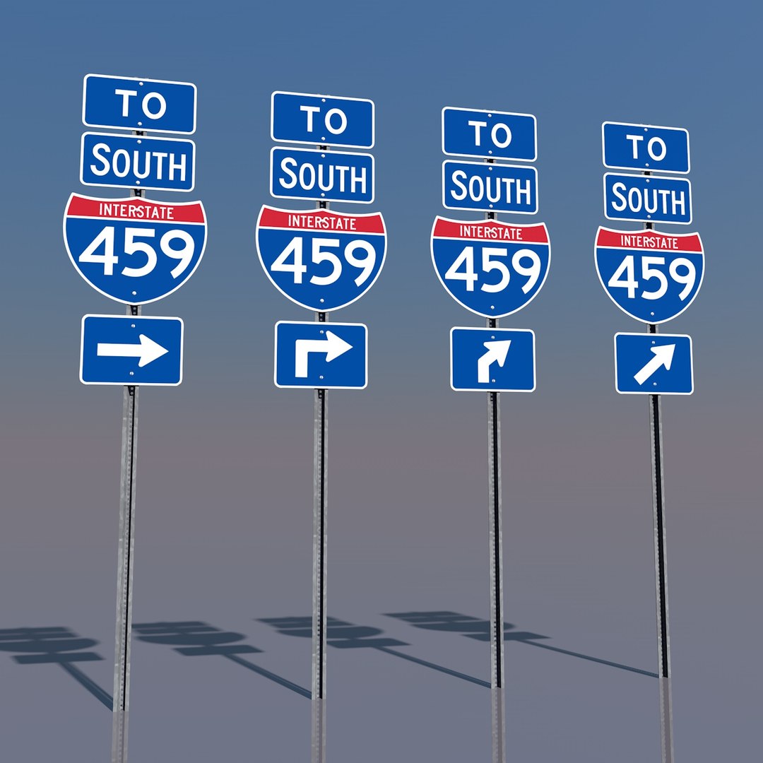 Interstate 459 Signs 3d Model