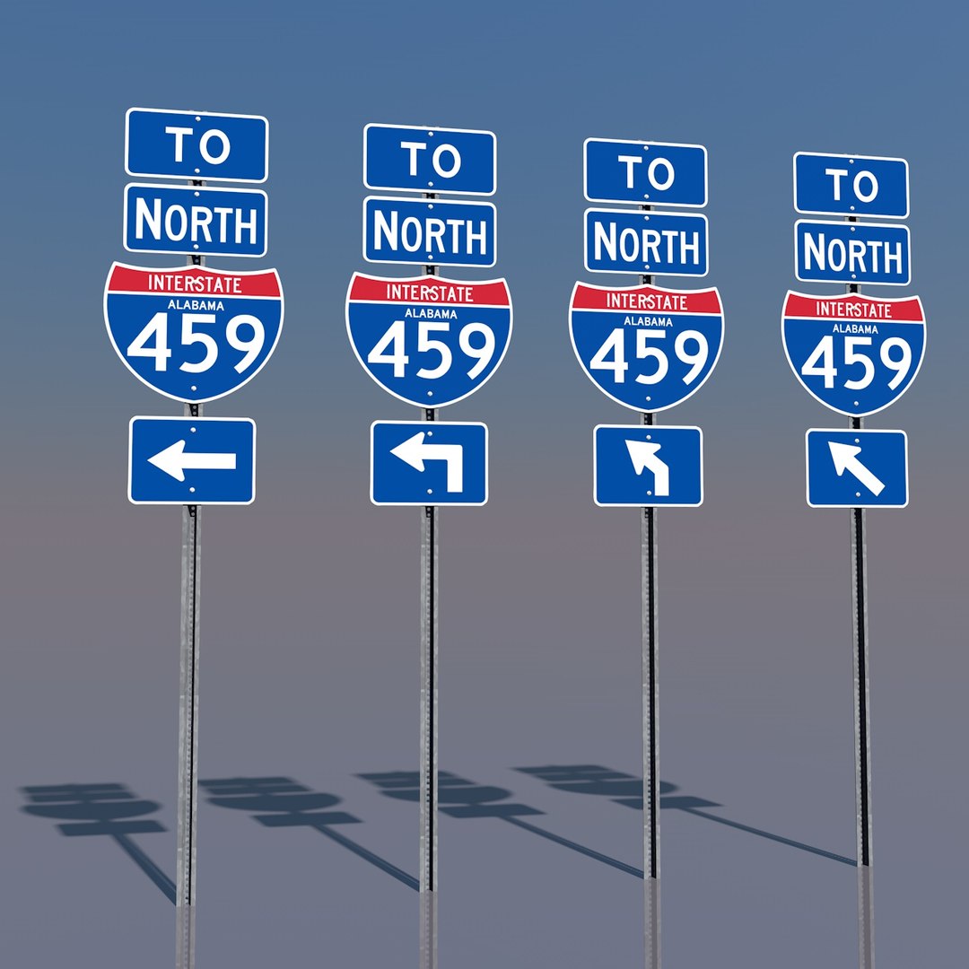 Interstate 459 Signs 3d Model