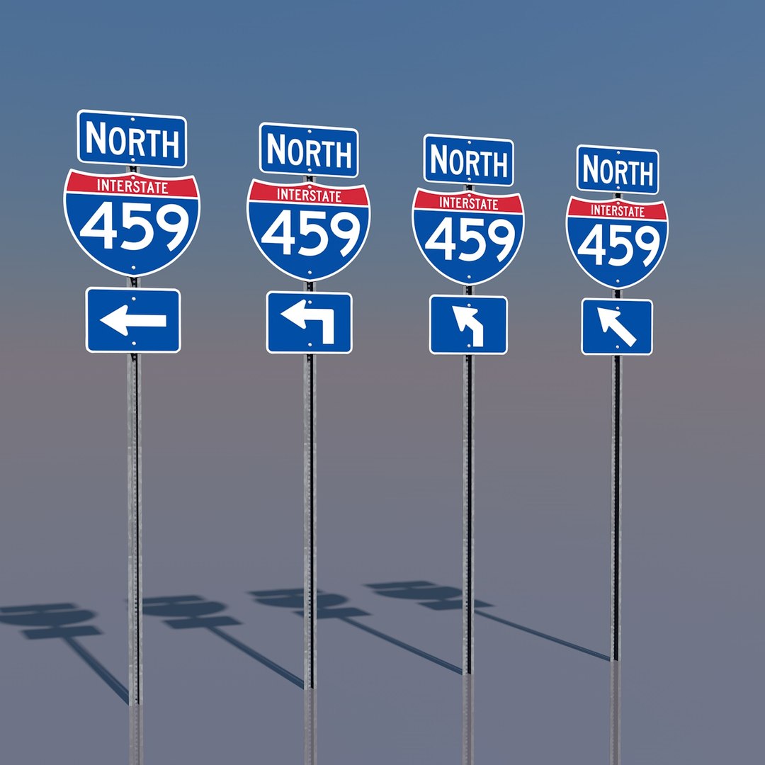 Interstate 459 Signs 3d Model