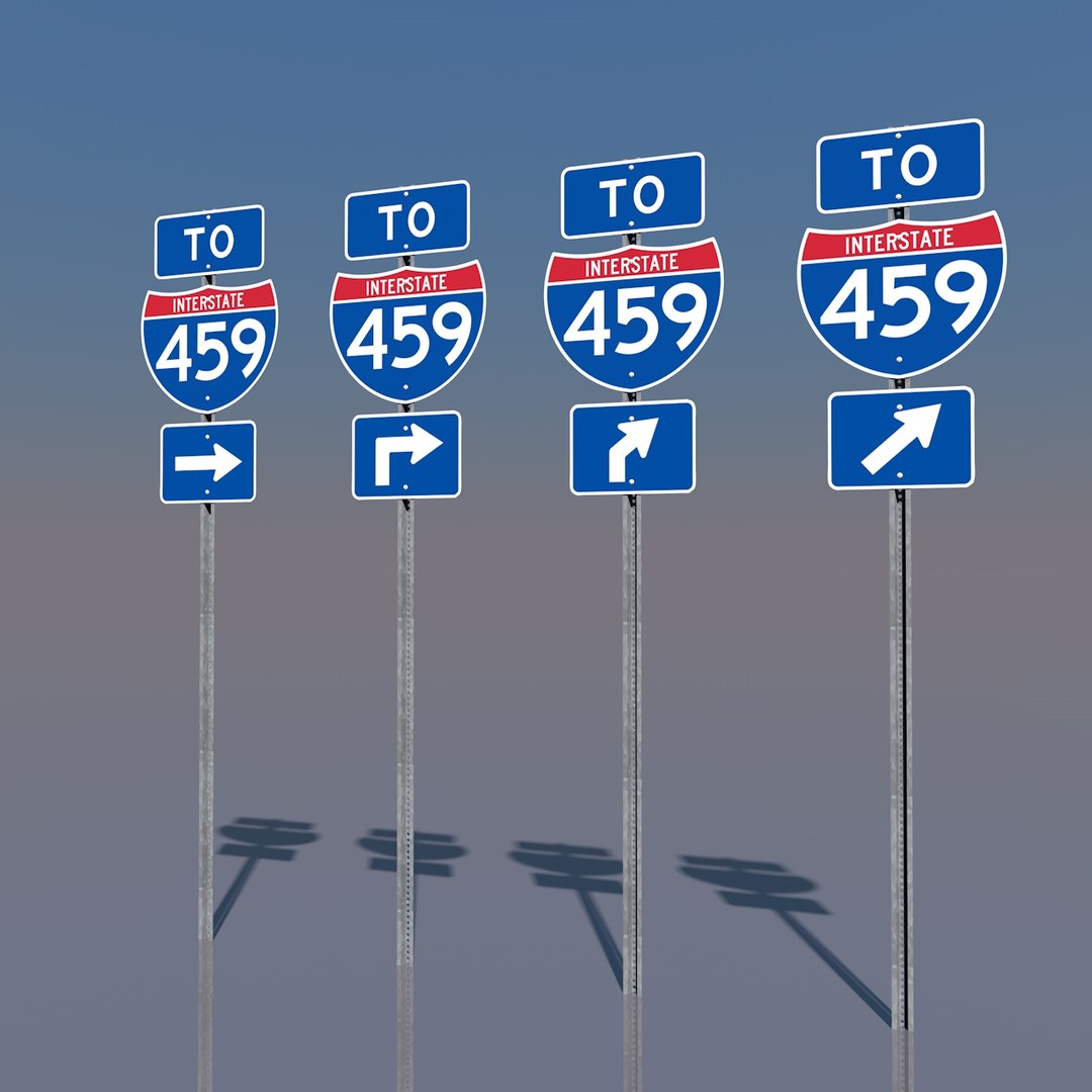 Interstate 459 Signs 3d Model
