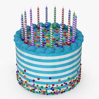 Birthday Celebration Cake with Candles