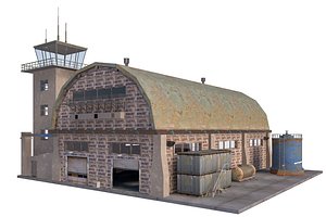 3D model old warehouse scene interior