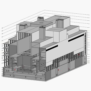 3D model Chernobyl Nuclear Power Plant Units 3 and 4 Revit Architecture