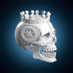 3D Steampunk Skull Sculpture 3D Print Model model