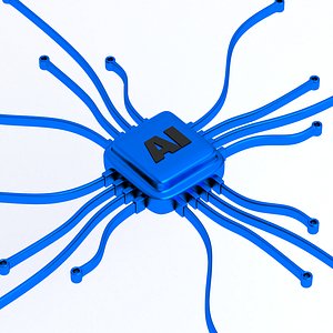 ai chip Symbol blue